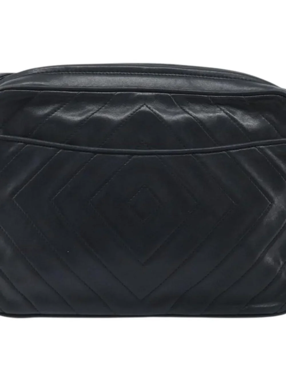 CHANEL Matelasse Shoulder Bag Lamb Skin Black Gold CC Auth gh1958